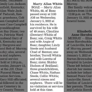 Obituary for Marty Allan Whitis