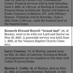Kenneth Elwood Howell's death